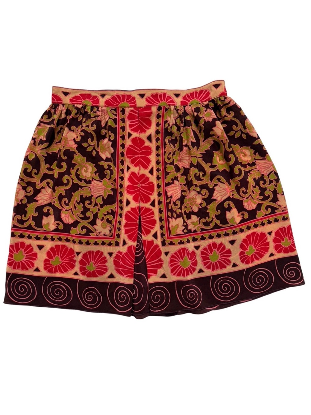 Anna Sui Floral Pleated Silk Mini Skirt Women’s Sz 2